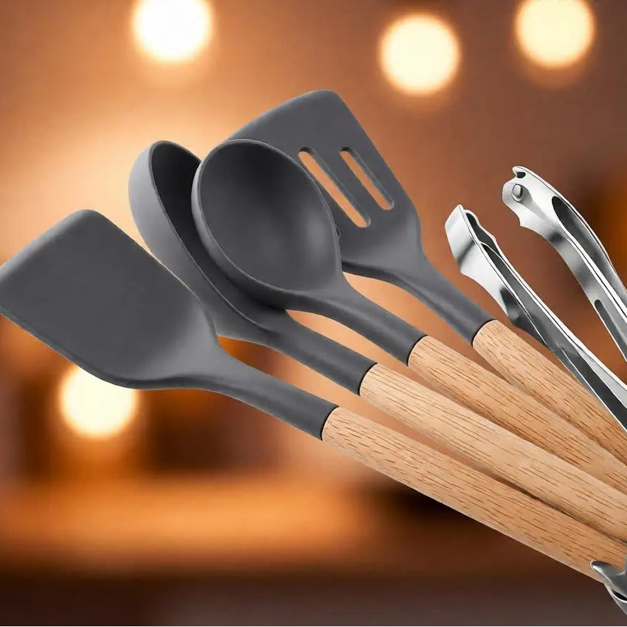 kit de Colher de Silicone para Cozinha 12 peças