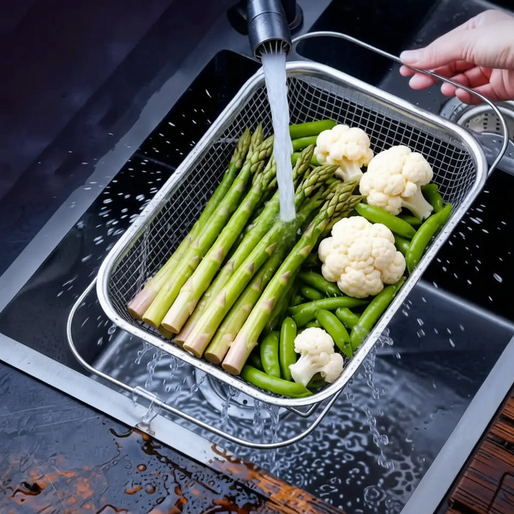 Escorredor Expansível em Aço Inox – Mais Espaço e Praticidade na Sua Cozinha