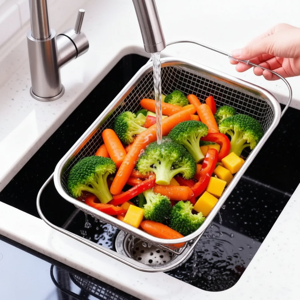 Escorredor Expansível em Aço Inox – Mais Espaço e Praticidade na Sua Cozinha