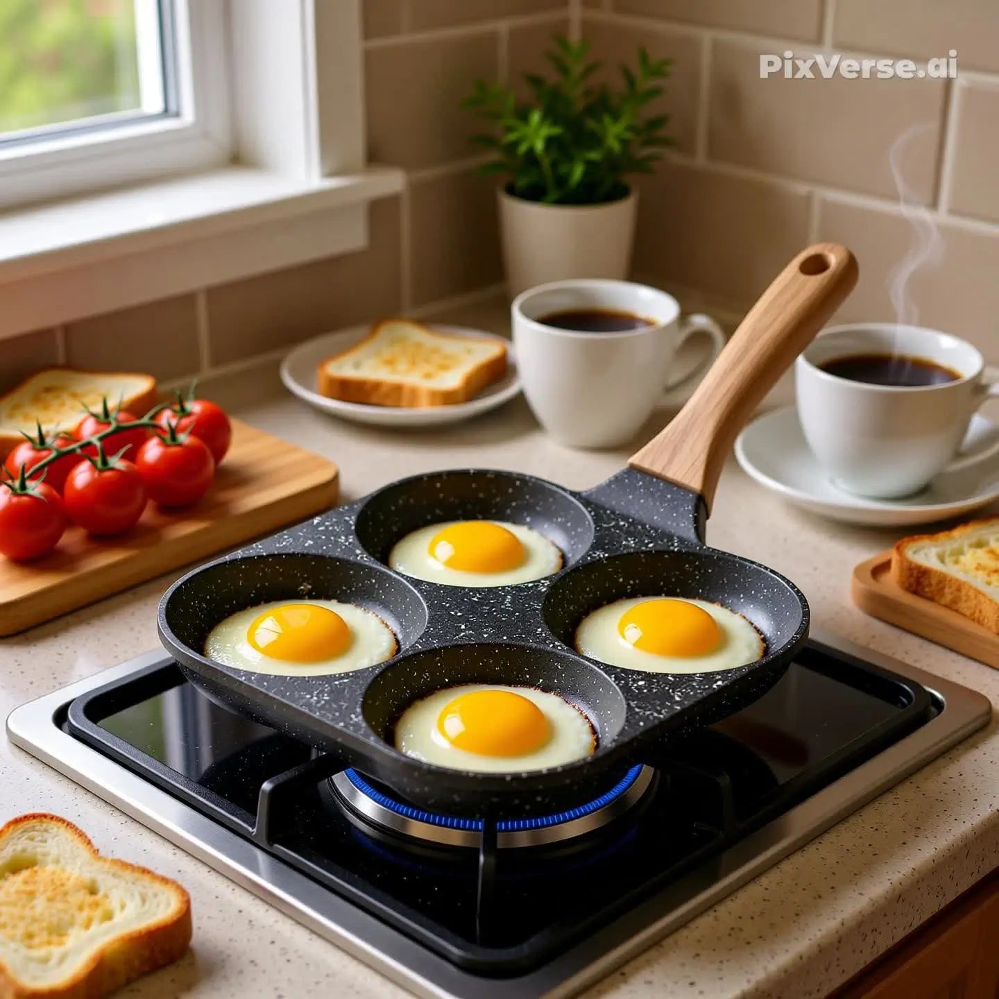 Frigideira Antiaderente 4 Partes Ovo Hambúrguer