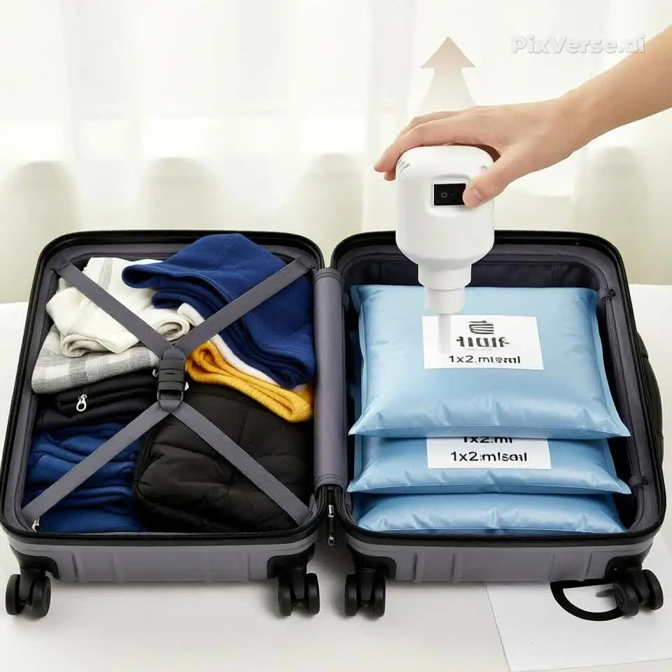 Kit Saco a Vácuo + Bomba Automática Elétrica Organizador Rápido Armazenar Guardar