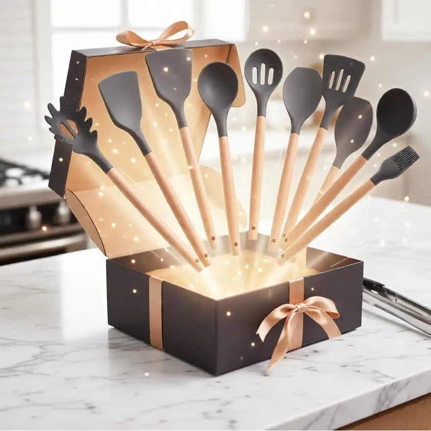 kit de Colher de Silicone para Cozinha 12 peças