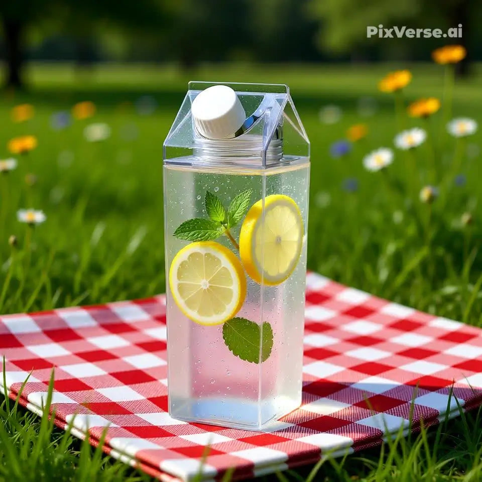 Kit 3 Garrafas de Acrílico Transparente P/ Leite Suco Bebidas My Box