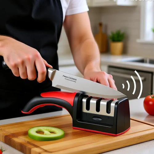 Amolador de Facas com 3 afiadores profissionais