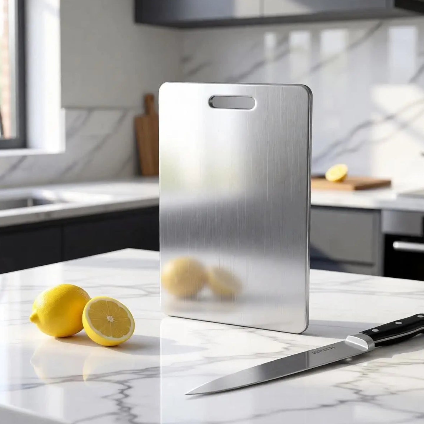 Tábua de Corte Profissional em Aço Inoxidável 304, Antimofo e Antibacteriano, Ferramenta de Cozinha