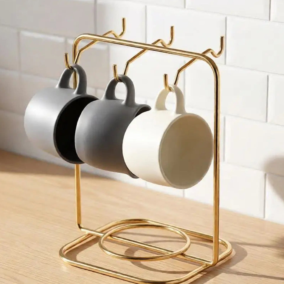 Suporte Organizador Porta Xícaras De Café dourado