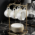 Suporte Organizador Porta Xícaras De Café dourado