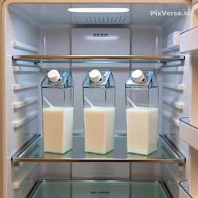 Kit 3 Garrafas de Acrílico Transparente P/ Leite Suco Bebidas My Box