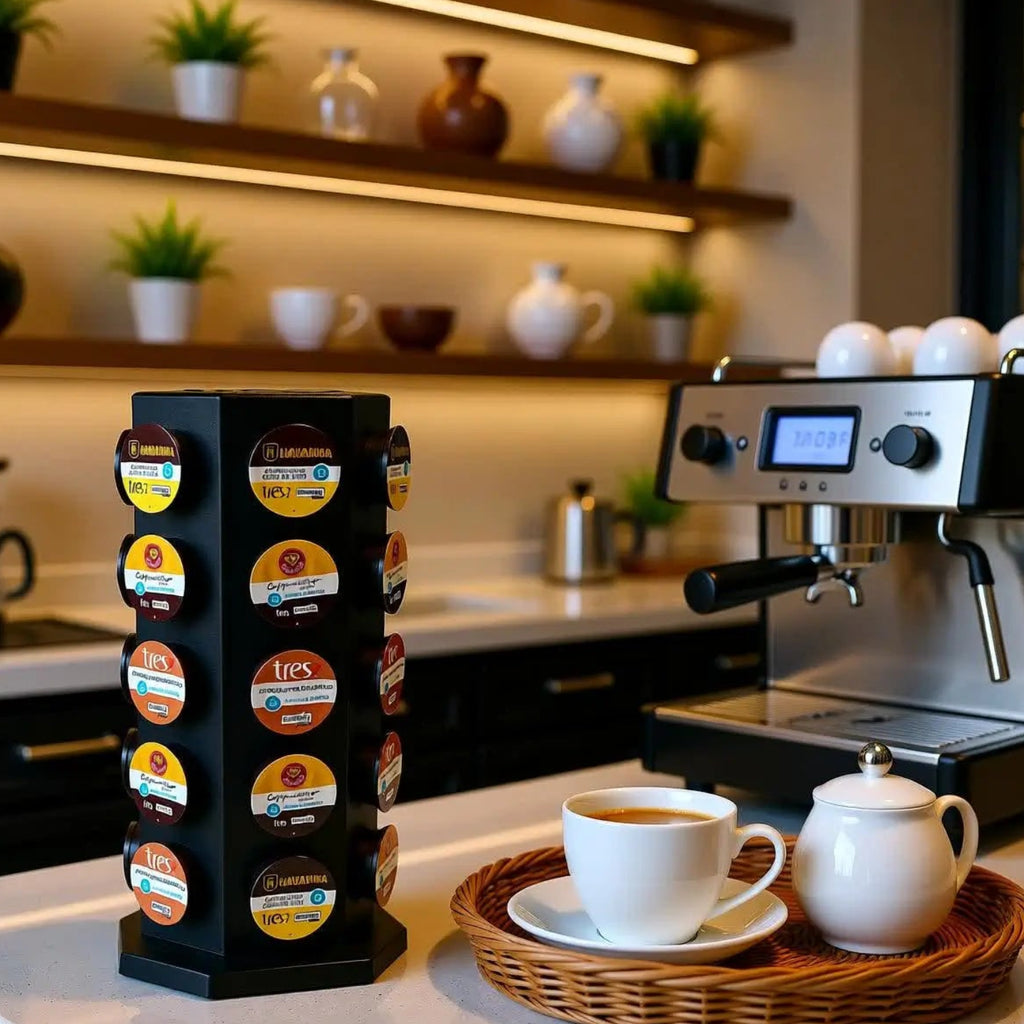 Torre Organizador Giratório p/30 Cápsulas Café Três 3 Corações