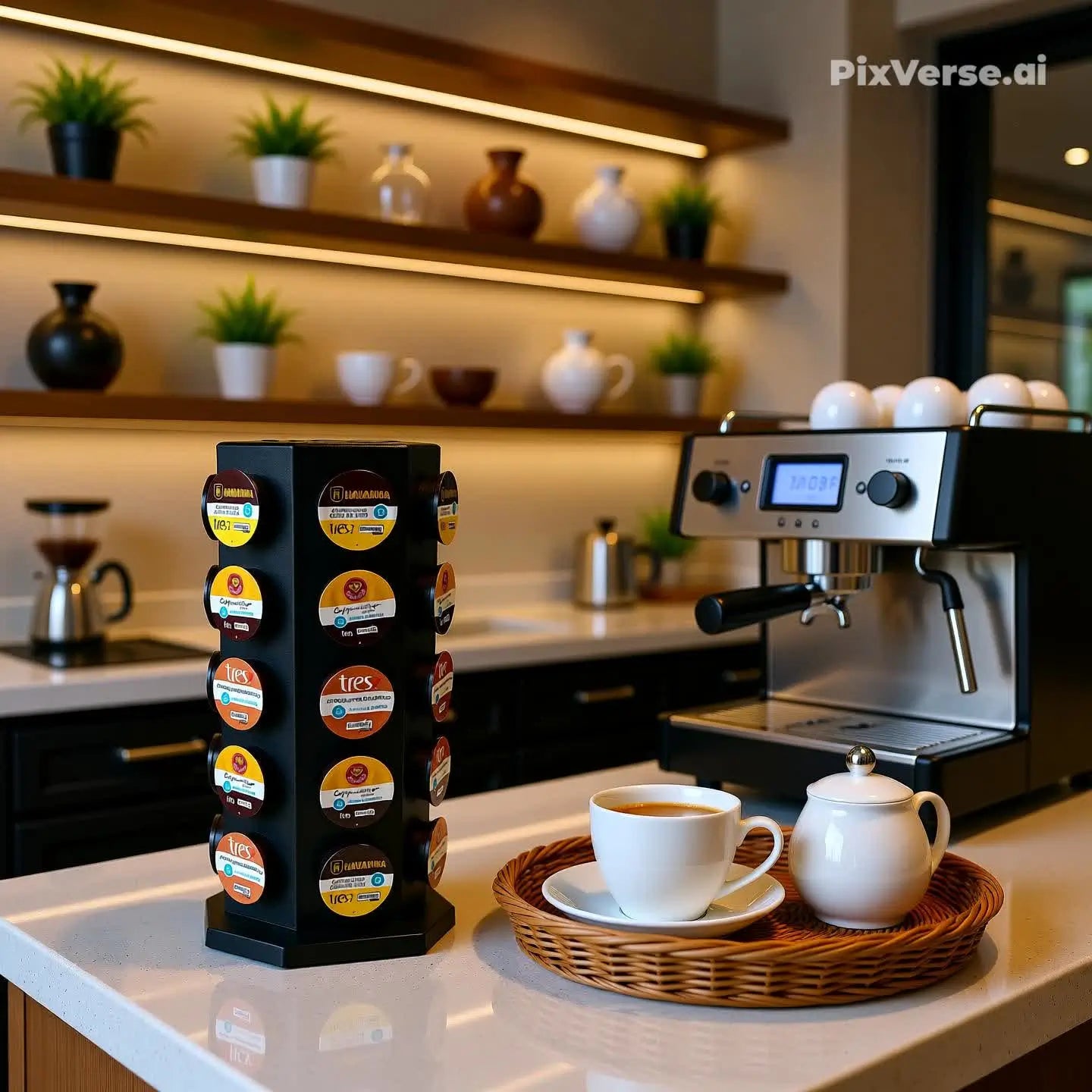 Torre Organizador Giratório p/30 Cápsulas Café Três 3 Corações