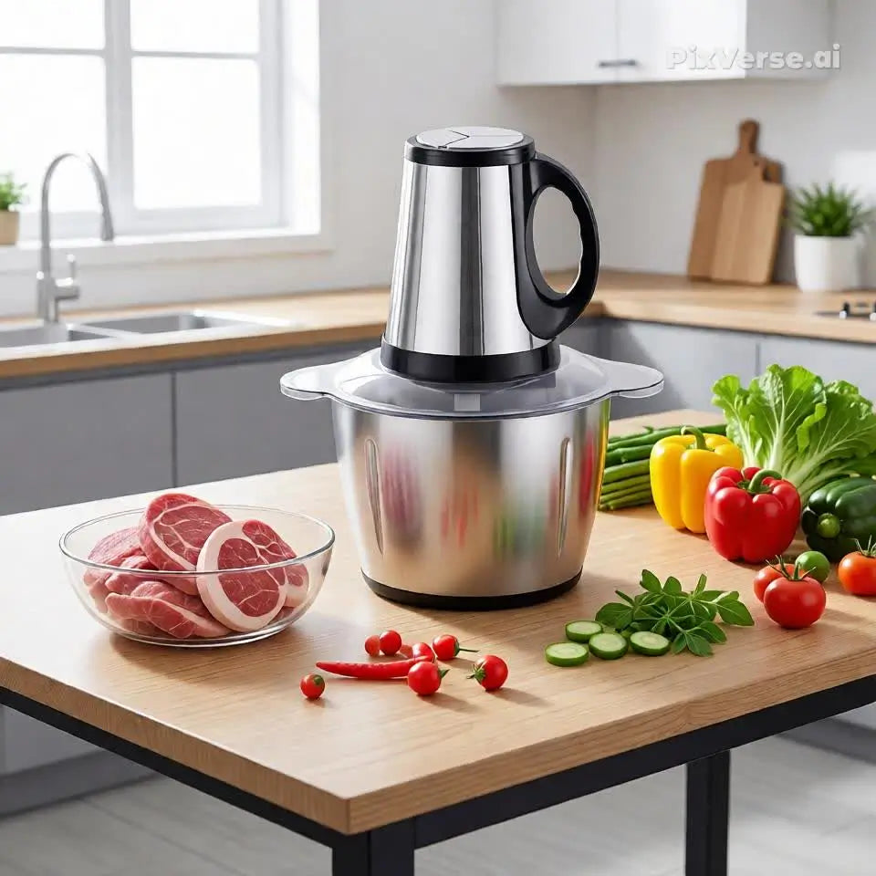 Triturador De Alimentos Carne e Legumes Elétrico 110v-220v 2  e 3 L