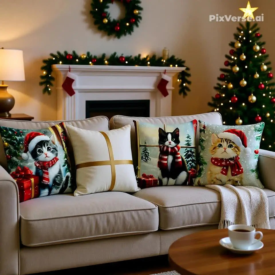 KIT 4 CAPAS DE ALMOFADAS DECORATIVAS NATAL