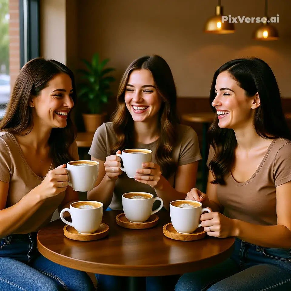 Conjunto 6 Xícara Brancas com pires em bambu