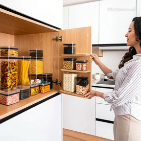 Potes Herméticos quadrados  em Acrílico  Cristal