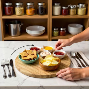 Tábua De Bambu Com Base Giratória