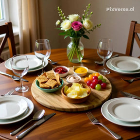 Tábua De Bambu Com Base Giratória