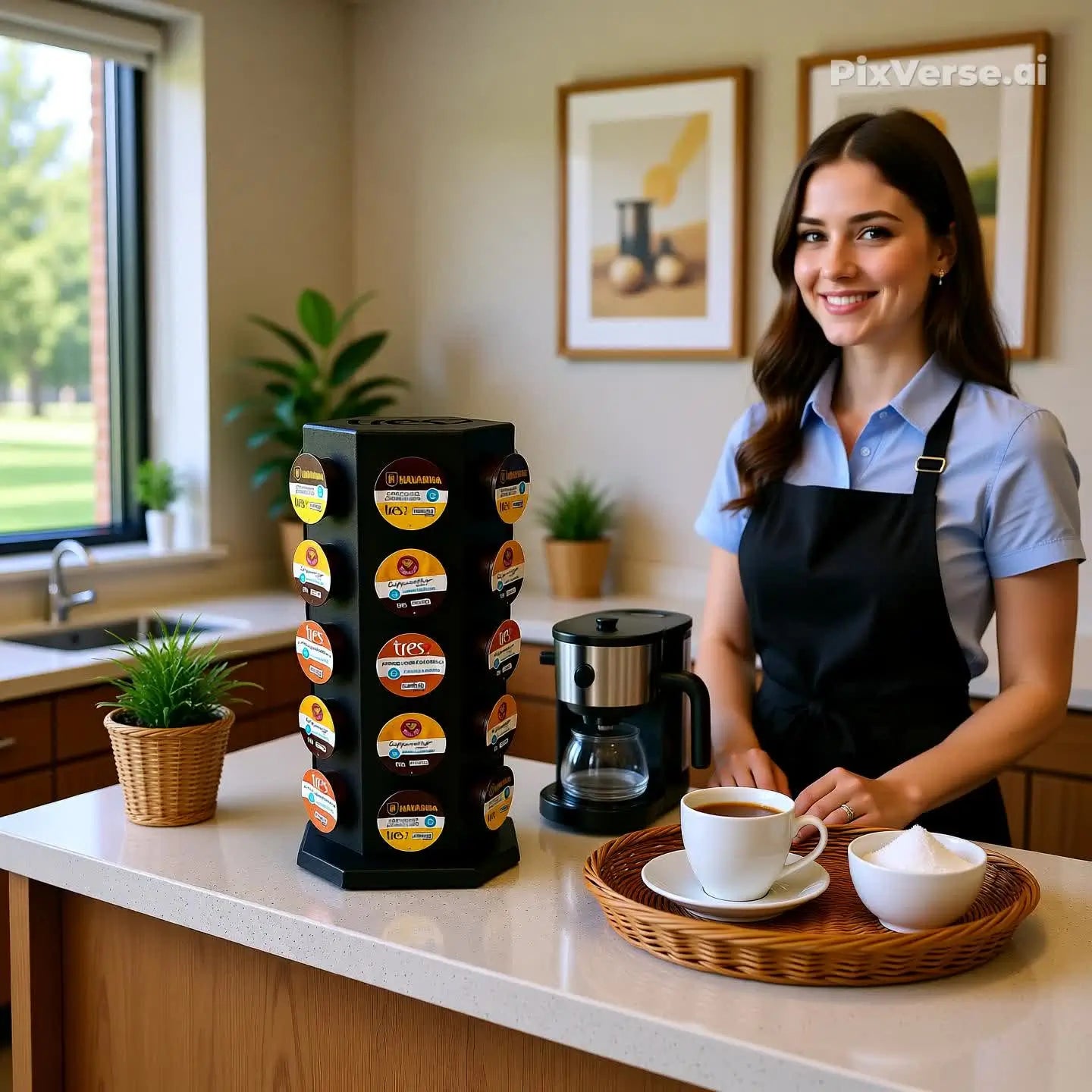 Torre Organizador Giratório p/30 Cápsulas Café Três 3 Corações