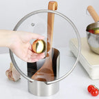 Suporte estável para colher de aço inoxidável, fácil de limpar, resistente ao calor, suporte para colher de sopa, suporte para espátula de aço inoxidável, mesa de jantar