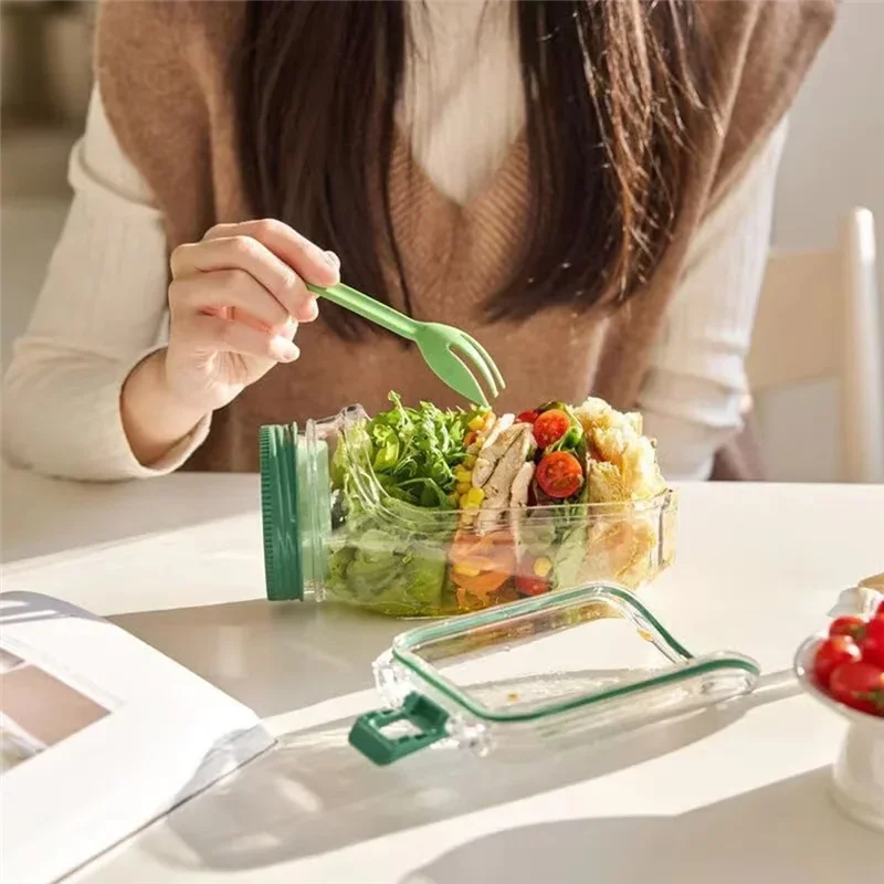 Saladeira Portátil Hérmetica  Multifuncional – Compartimentos para Molho, Vedação Antivazamento, Livre de BPA