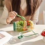 Saladeira Portátil Hérmetica  Multifuncional – Compartimentos para Molho, Vedação Antivazamento, Livre de BPA