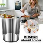 Suporte estável para colher de aço inoxidável, fácil de limpar, resistente ao calor, suporte para colher de sopa, suporte para espátula de aço inoxidável, mesa de jantar