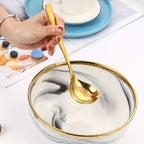Colheres grandes de aço inoxidável dourado, 2 peças, para panela quente, sopa, mingau-alças longas, louça de cozinha e jantar elegante, colher