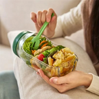 Saladeira Portátil Hérmetica  Multifuncional – Compartimentos para Molho, Vedação Antivazamento, Livre de BPA