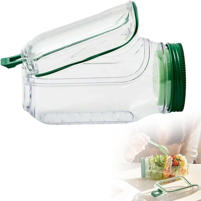 Saladeira Portátil Hérmetica  Multifuncional – Compartimentos para Molho, Vedação Antivazamento, Livre de BPA