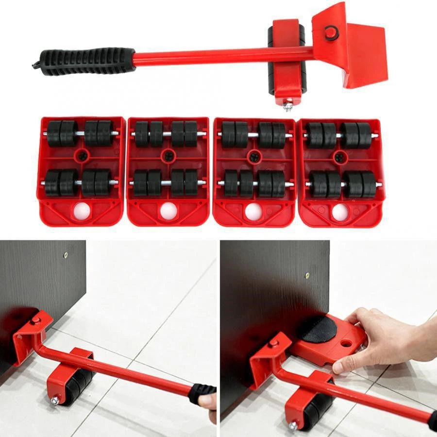 Aparelho Movedor Móveis Fácil Levantador Materiais Pesados Kit 5 Peças Sliders