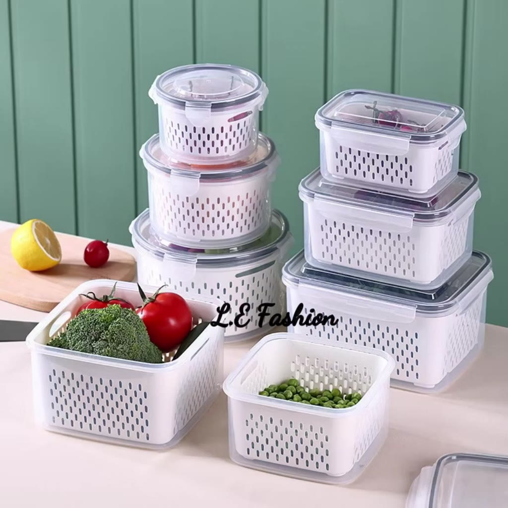 Kit 3 potes Organizadores Geladeira Organizador Alimentos Vegetais Cozinha Moderna LZ 123
