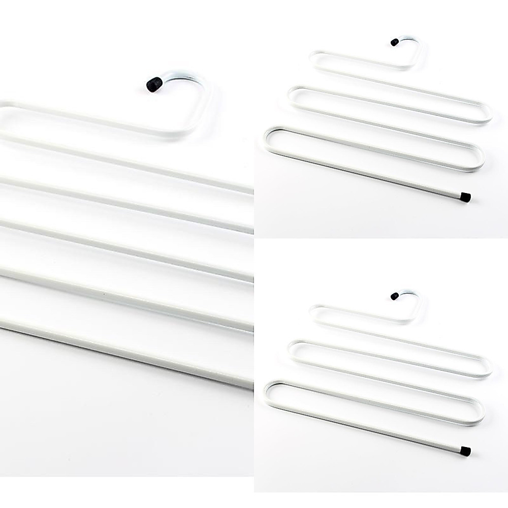 Cabide Metal para Calças 5 Divisórias Roupa Toalha Multifuncional Retrátil 5 em 1
