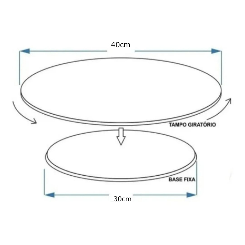 Centro De Mesa Prato Giratório 40 Cm Amadeirado - Mel