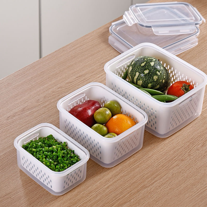 Kit 3 potes Organizadores Geladeira Organizador Alimentos Vegetais Cozinha Moderna LZ 123