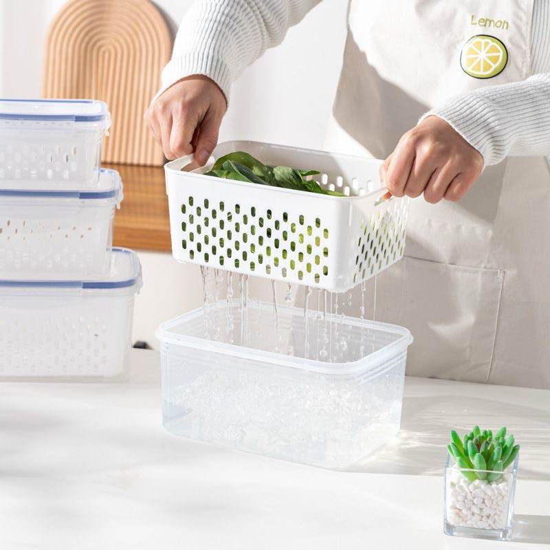 Kit 3 potes Organizadores Geladeira Organizador Alimentos Vegetais Cozinha Moderna LZ 123