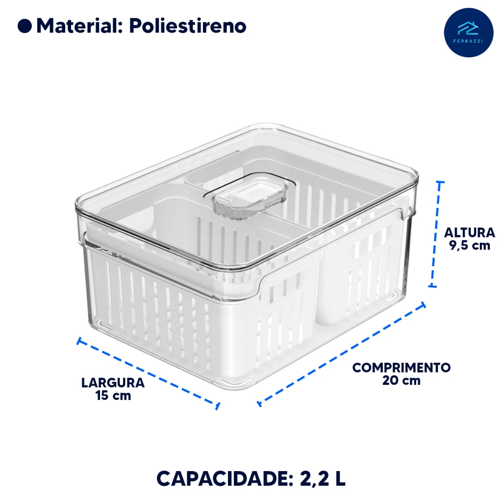 Organizadores de Geladeira Clear Fresh Organiza Decora - Toda Linha