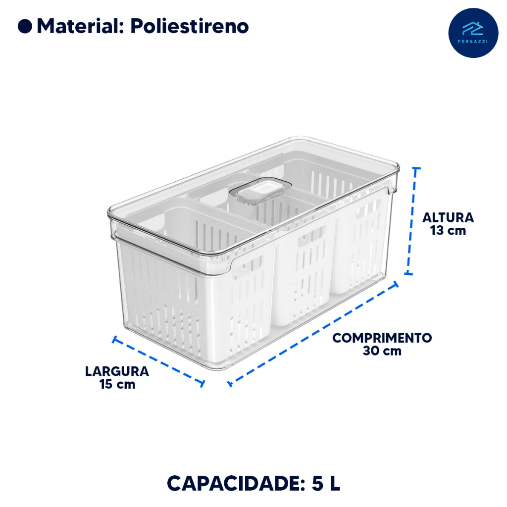 Organizadores de Geladeira Clear Fresh Organiza Decora - Toda Linha