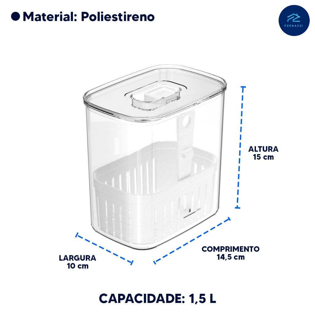 Organizadores de Geladeira Clear Fresh Organiza Decora - Toda Linha