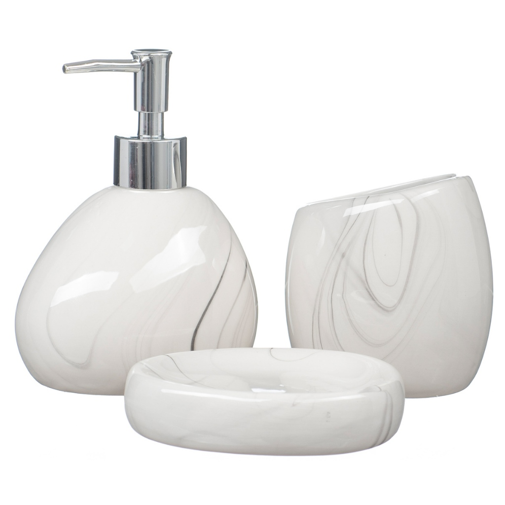 Kit Banheiro Lavabo Conjunto Sabonete Líquido Escova / 475