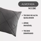 Kit 04 Almofadas Cheias em Suede Drapeada 45x45cm Decorativas Sala Quarto Sofá