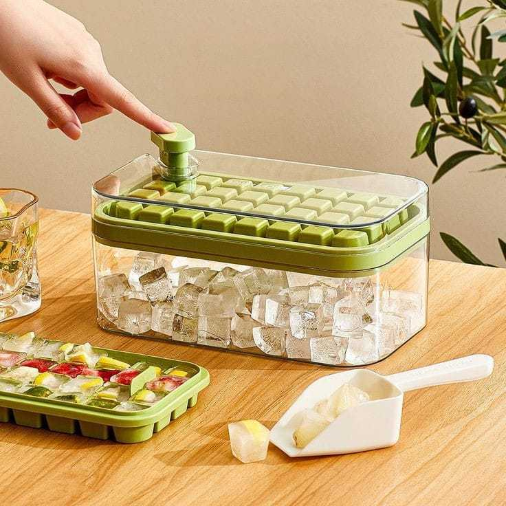 CAIXA FORMA FÁBRICA E ARMAZENAGEM DE GELO 32/64 CUBOS - A570