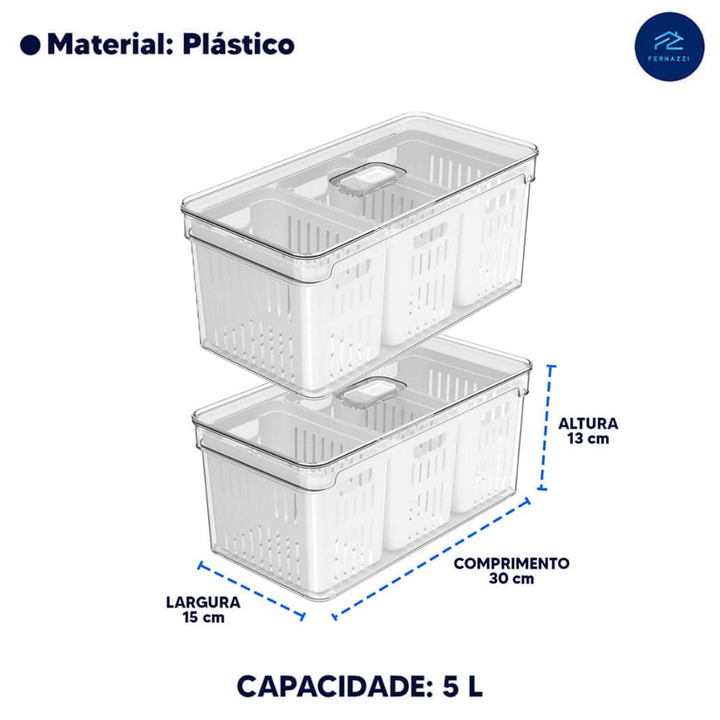 Organizadores de Geladeira Clear Fresh Organiza Decora - Toda Linha