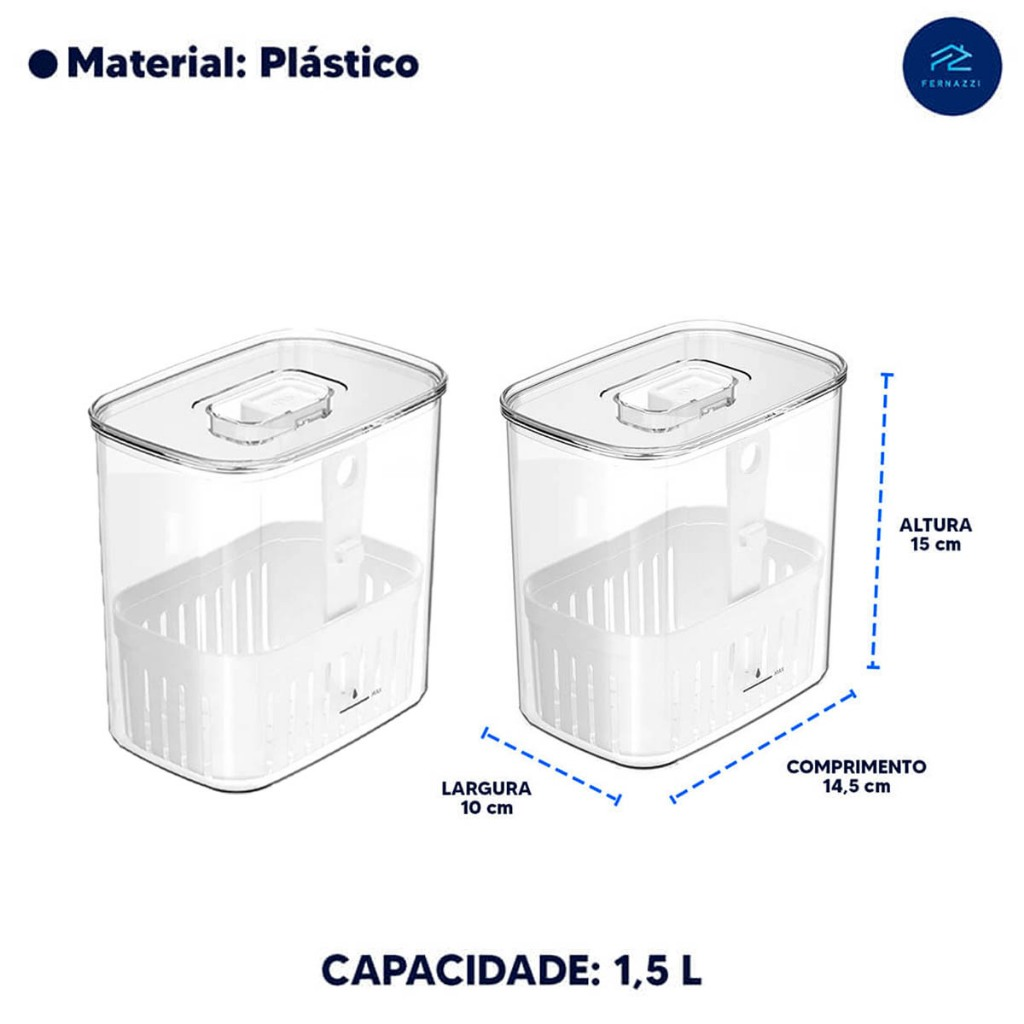 Organizadores de Geladeira Clear Fresh Organiza Decora - Toda Linha