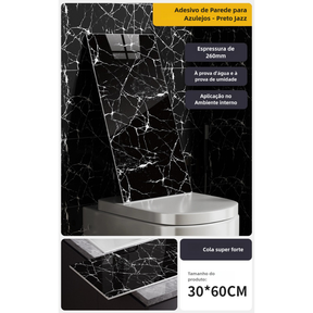 Kit 5-20 Adesivo Mármore 60x30 Lavável [Parede][Proteção Extra]