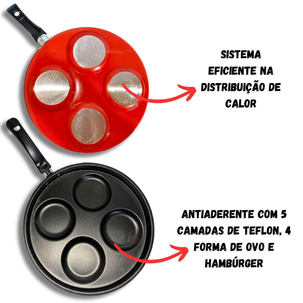 Frigideira 4 em 1 Multiuso com Tampa de Vidro