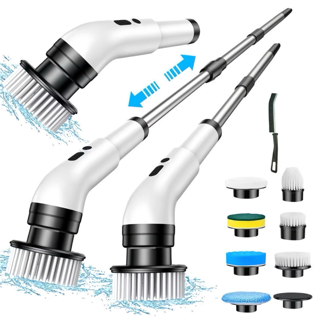 Escova Esfregão De Limpeza 9 Em 1 Mop Elétrico Multiuso Recarregável Sem Fio Giratório 360 Com Cabo Alongador