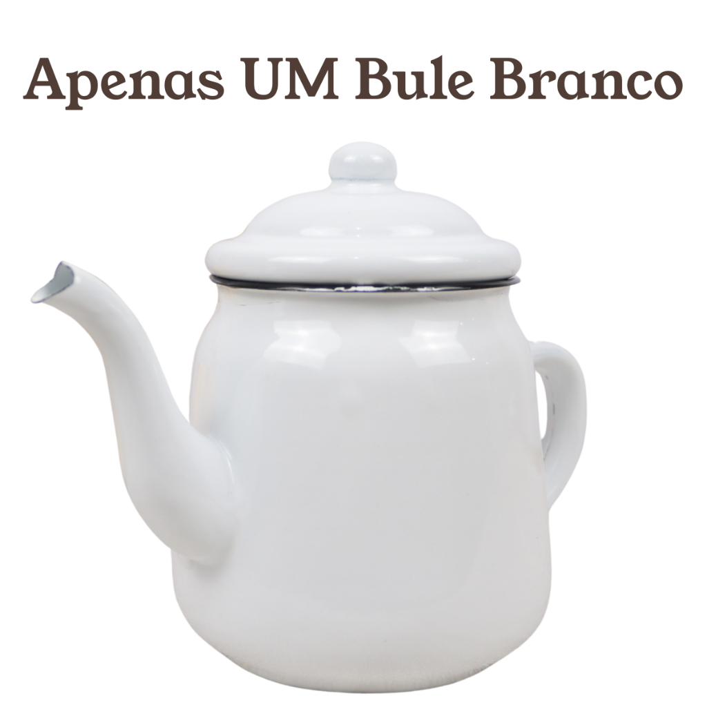 Chaleira Bule Esmaltado 1L Bico de Ganso e 6 Canecas 90ml Rústicas Conjunto ou Unitário