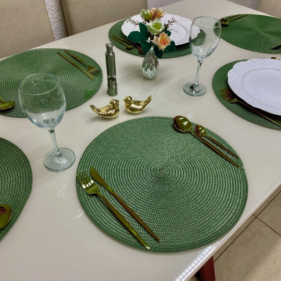 Kit 4 ou 6 Jogo Americano Souplast Redondo Jantar Mesa Posta Cozinha 38cm