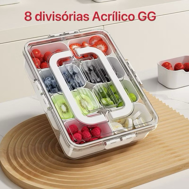 Kit 3 potes Organizadores Geladeira Organizador Alimentos Vegetais Cozinha Moderna LZ 123