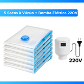 Kit Saco a Vácuo + Bomba Automática Elétrica Organizador Rápido Armazenar Guardar
