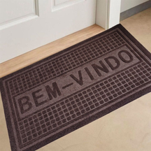 Kit 2 un Tapete Bem Vindo Capacho Para Porta Entrada Emborrachado Vinil Emborrachado Antiderrapante